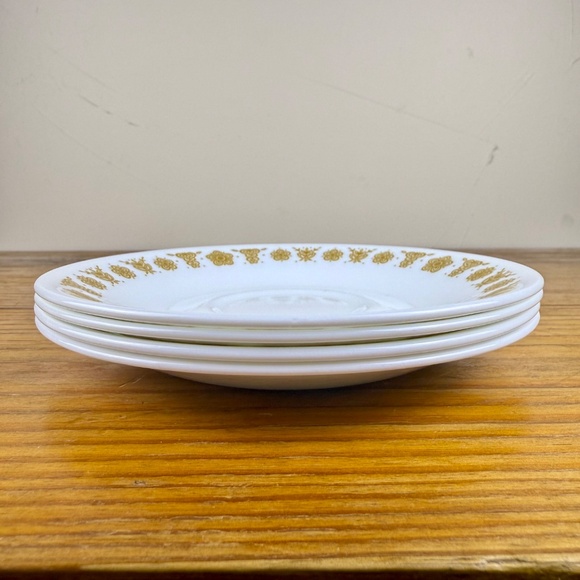 Set of 4 Corelle Livingware "Butterfly Gold" Saucers – Vintage Corning USA - Picture 11 of 14